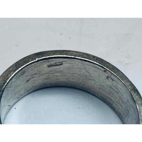 Estate Vintage 925 Sterling Silver Spiral Swirl Pattern Band Ring Size 6, 4.1g - Picture 7 of 9